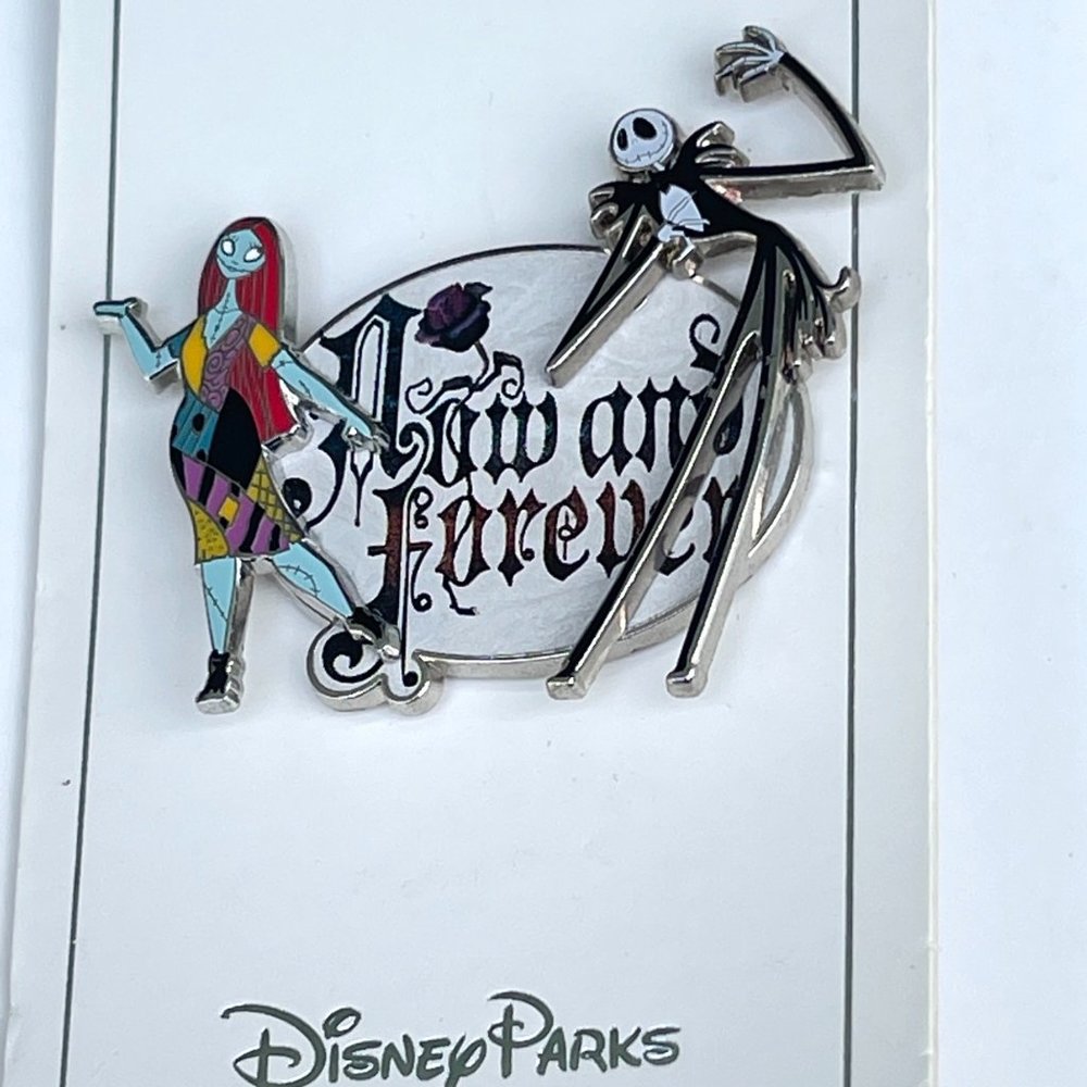 Disney Parks Nightmare Before Christmas Jack Skellington Sally Now & Forever Pin - Picture 2 of 2
